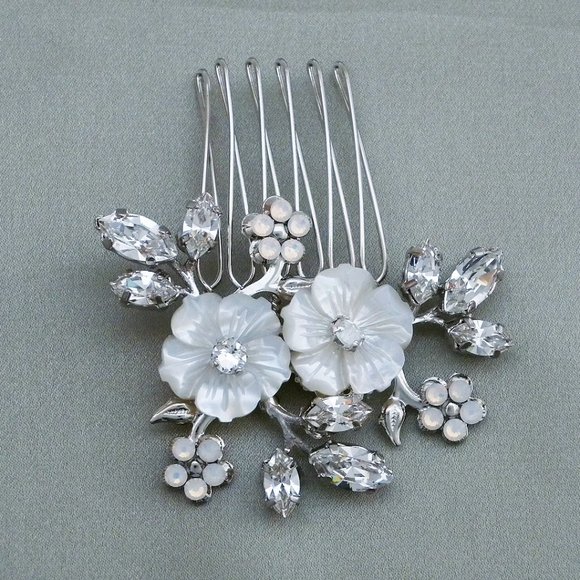 Small Flower Hair Comb, Designed by Elizabeth Bower